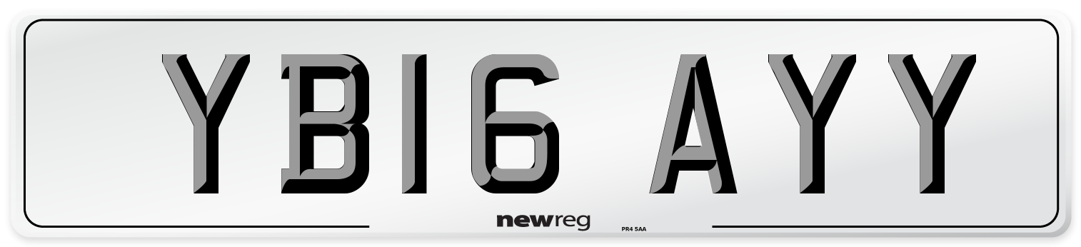 YB16 AYY Number Plate from New Reg